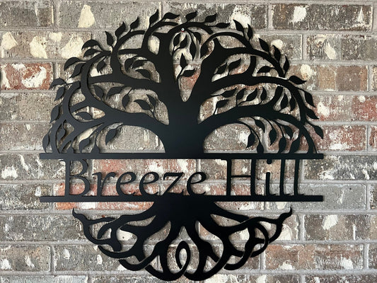 Personalized Tree of Life Metal Sign - Wood & Metal By Dao