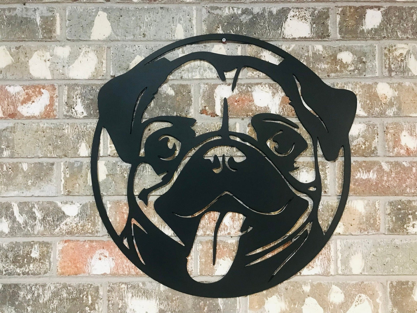 Pug Metal Art - Wood & Metal By Dao