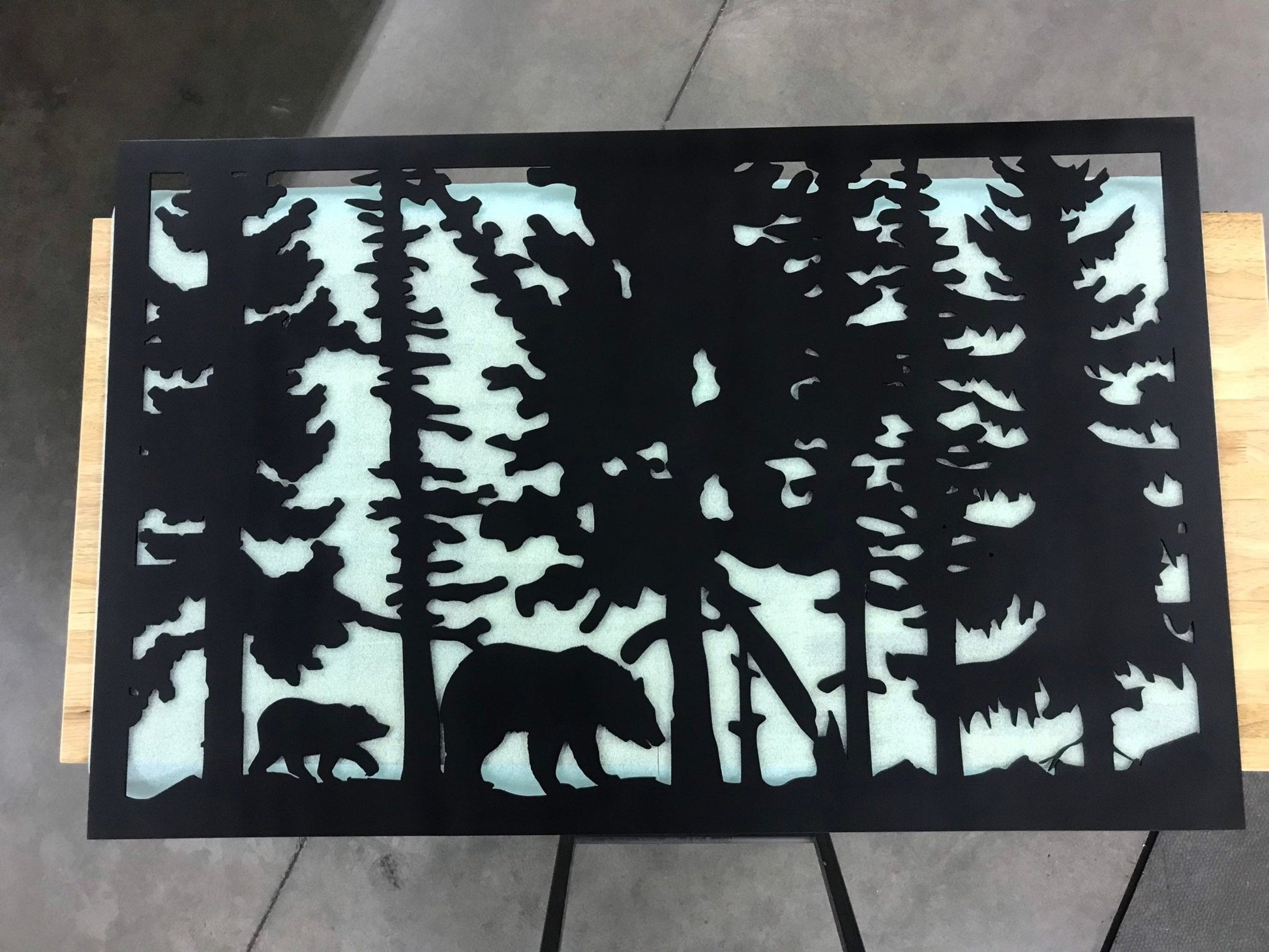 Wildlife Scenery with Bears Metal Panel - P15 - Wood & Metal By Dao