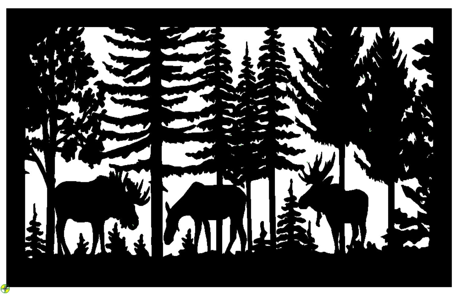 Wildlife Scenery with Moose Metal Panel - P11 - Wood & Metal By Dao