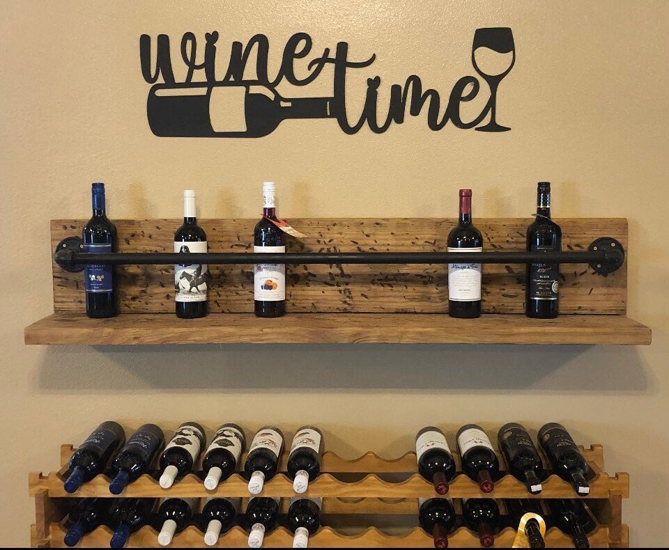 Wine Time Metal Sign - Wood & Metal By Dao