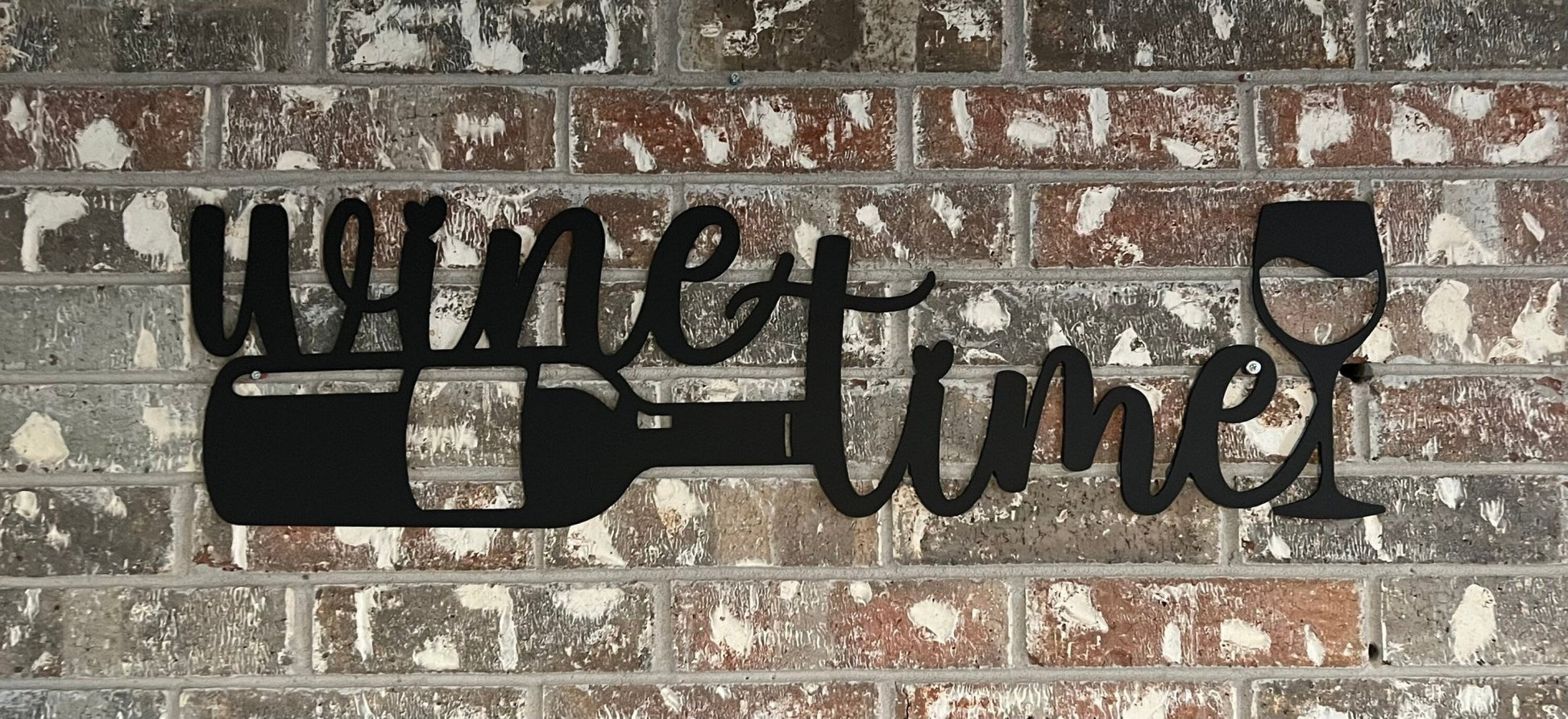 Wine Time Metal Sign - Wood & Metal By Dao